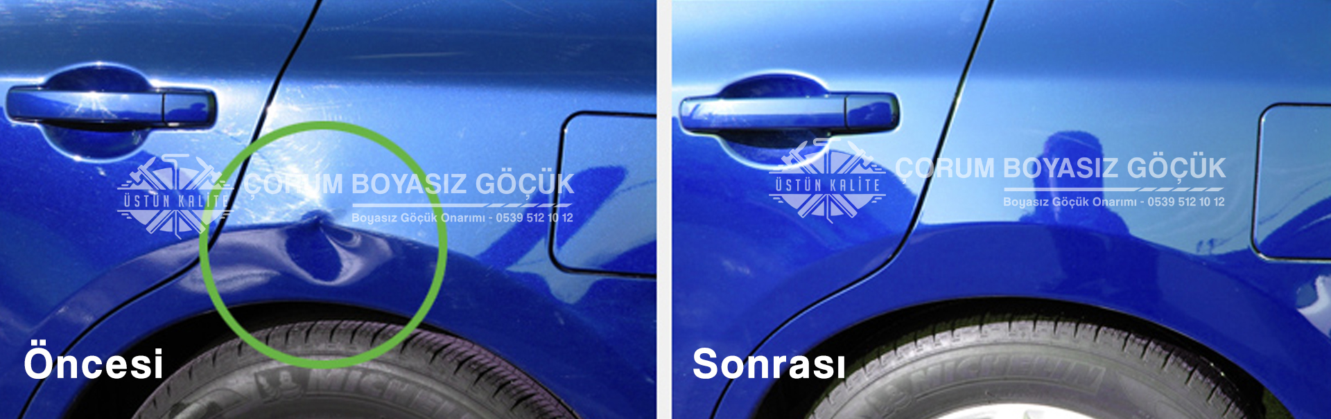 boyasız göçük düzeltme çorum